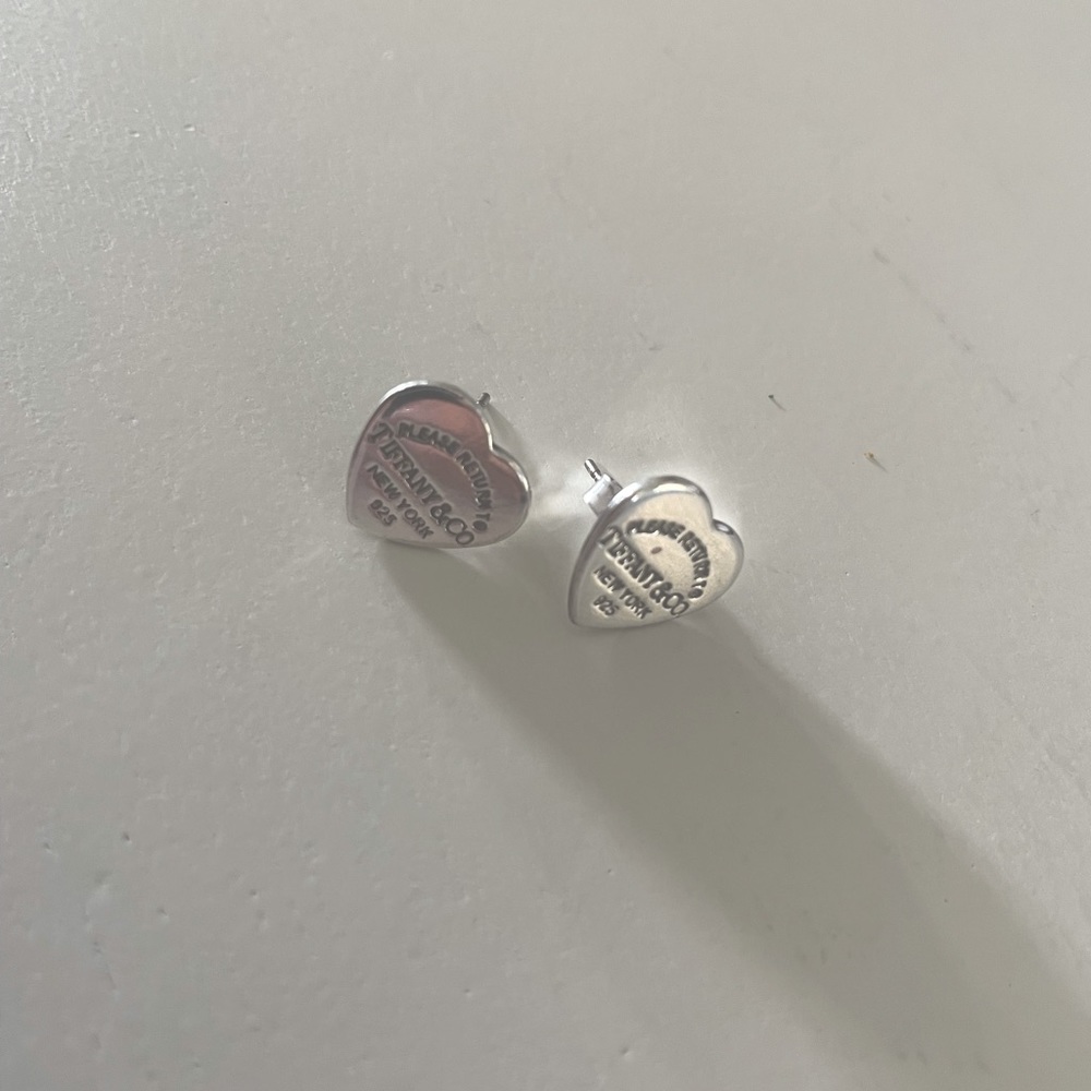 Tiffany Heart Stud Earrings - Large